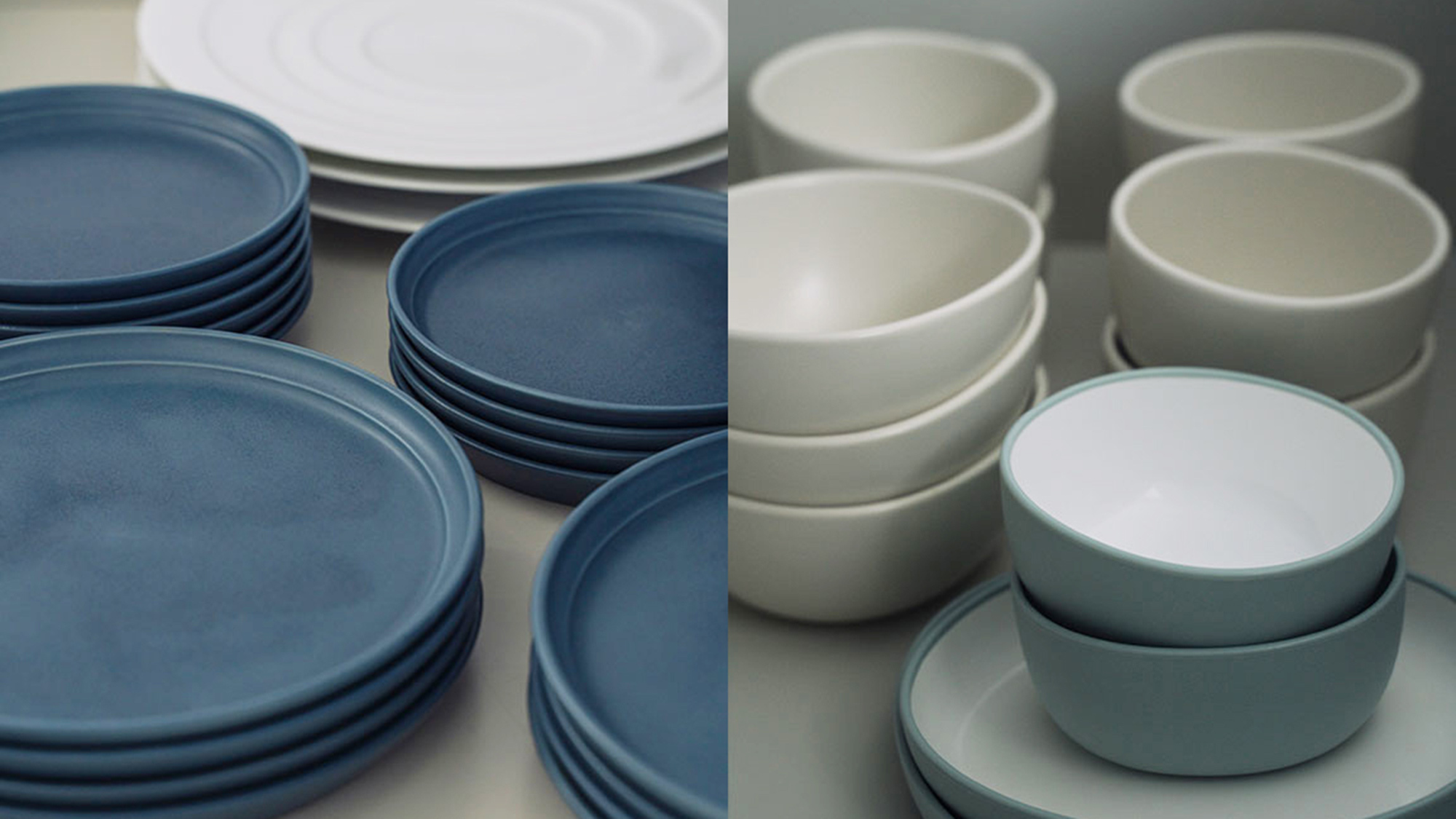 ・【LUNA】ブルーやホワイトのおしゃれな食器で、テイクアウトした沖縄料理を堪能するのも