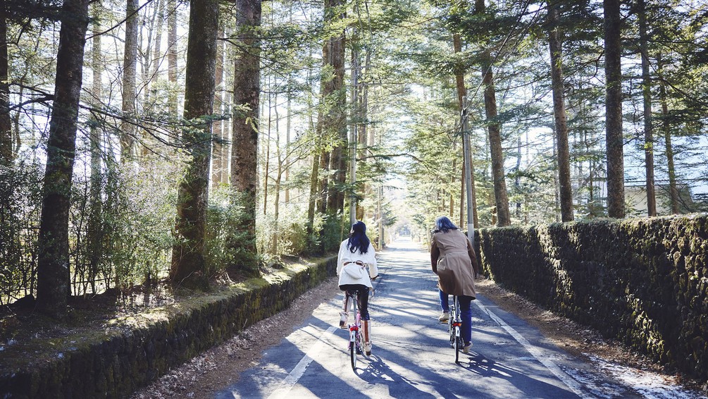 別荘地のサイクリング風景