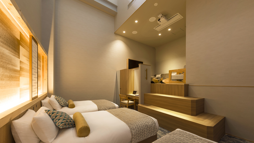 ビーコン・スイート37平米［シアター・バス付］ベッド3台完備！グループ旅にも最適♪