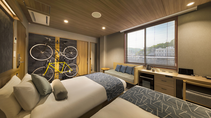 サイクル・ツイン23平米［シアターバス付］ロードバイク専用ラックを完備でサイクリストも安心