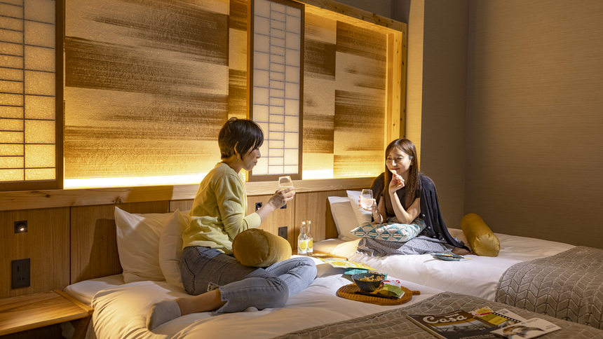 ビーコン・スイート37平米［シアター・バス付］ベッド3台完備！グループ旅にも最適♪