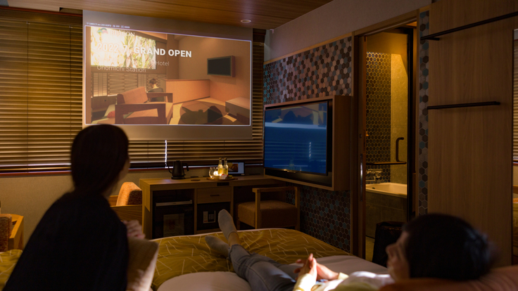 コーナー・サイクルツイン：23平米［シアター・バス付］尾道駅の線路風景をすぐそばに感じる“;角部屋