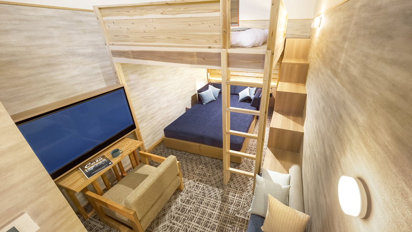 バンク・ベッドルーム18平米［シャワー付］唯一、キッチン完備のお部屋！グループ滞在におすすめ！