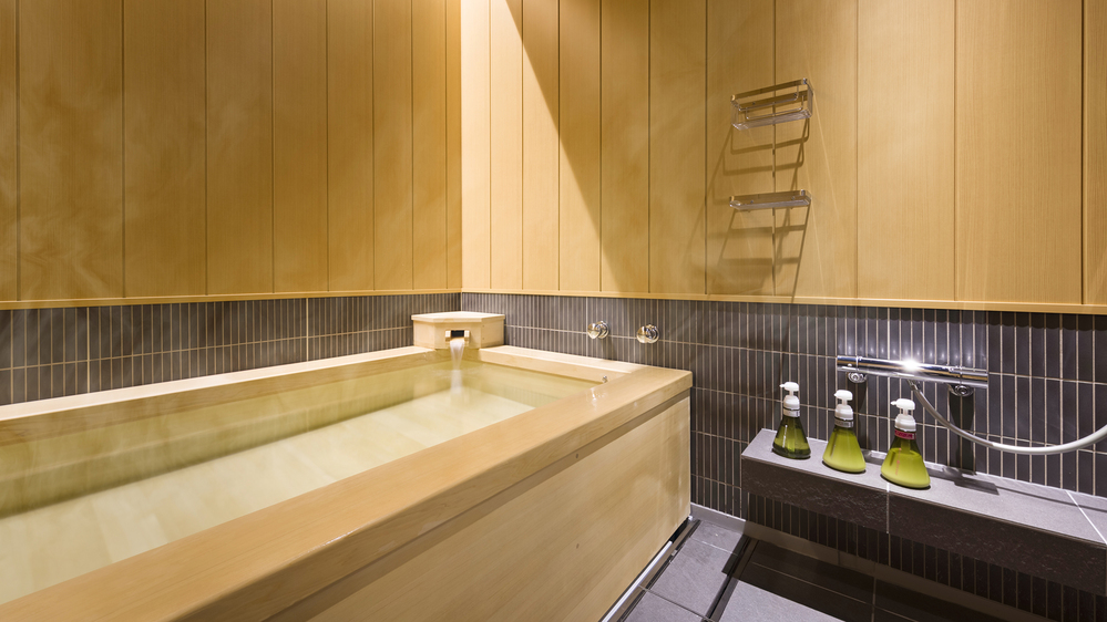 プライベートバス-檜風呂ほのかな和の香りに包まれて、気兼ねないひとときを。