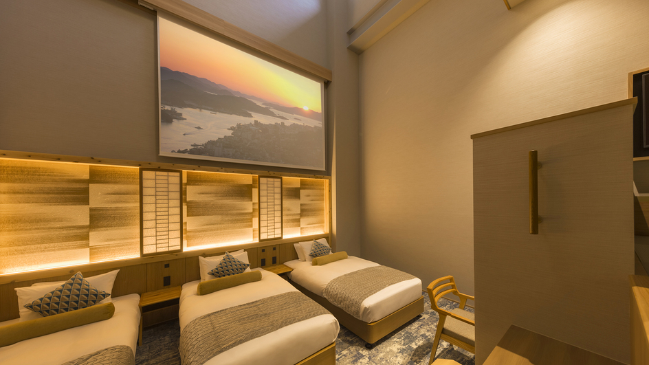 ビーコン・スイート37平米［シアター・バス付］ベッド3台完備！グループ旅にも最適♪