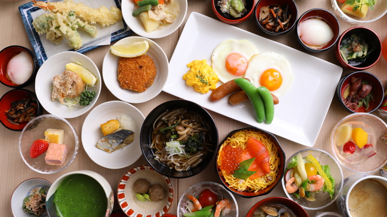 【朝食】味めぐり横丁〜ご当地一品と彩り朝食〜