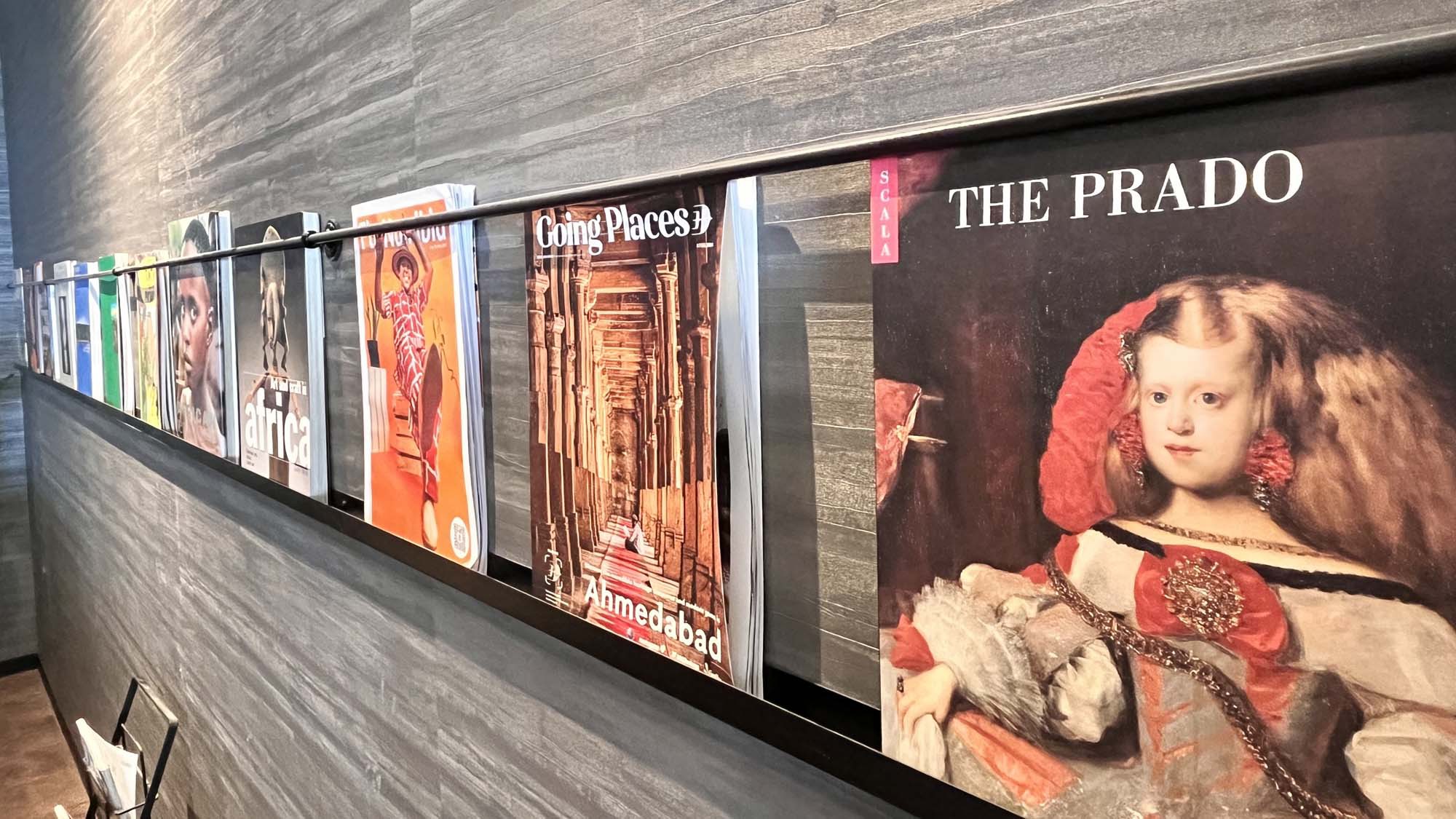 共有スペースには美術館の雑誌などアートのように飾られています。