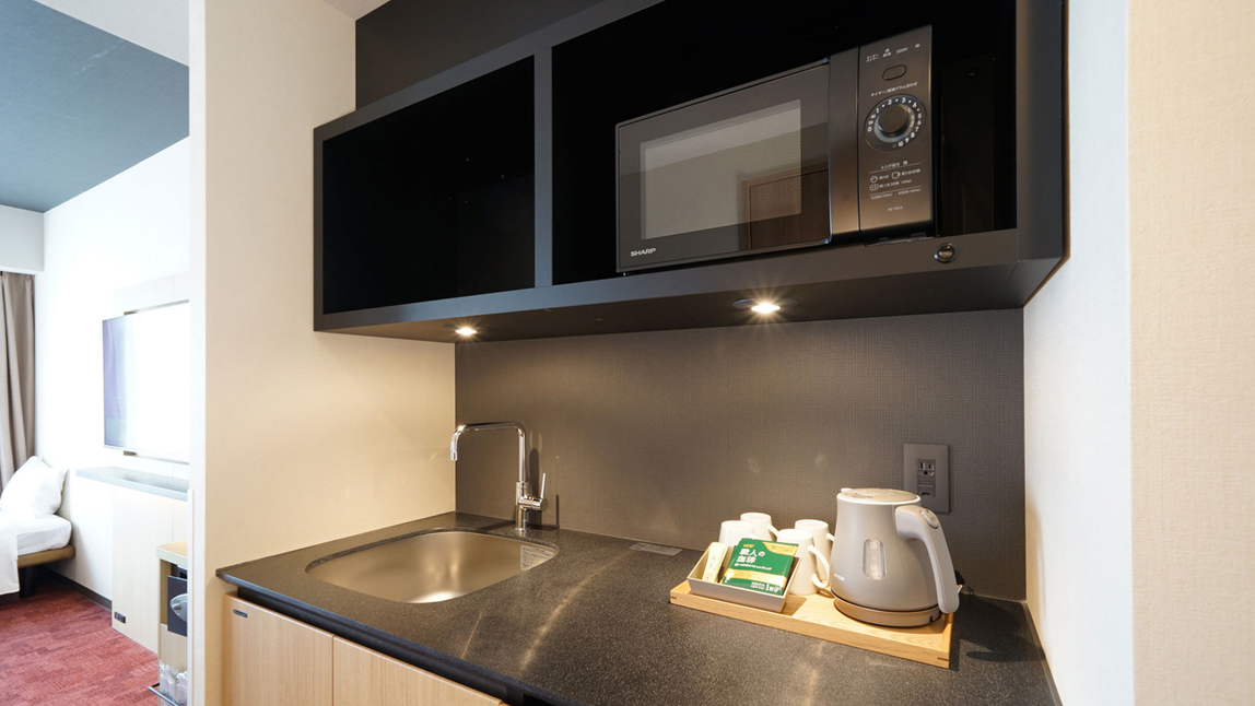 【デラックスツイン】ミニキッチン完備で長期滞在にも最適。