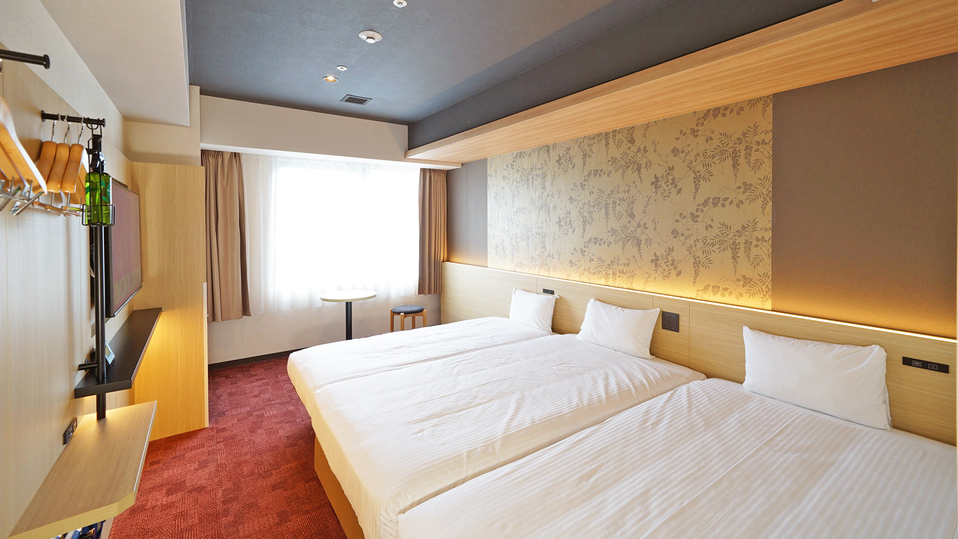 【スタンダードツイン】ツインベッド＋エキストラベッドで最大3名宿泊可。