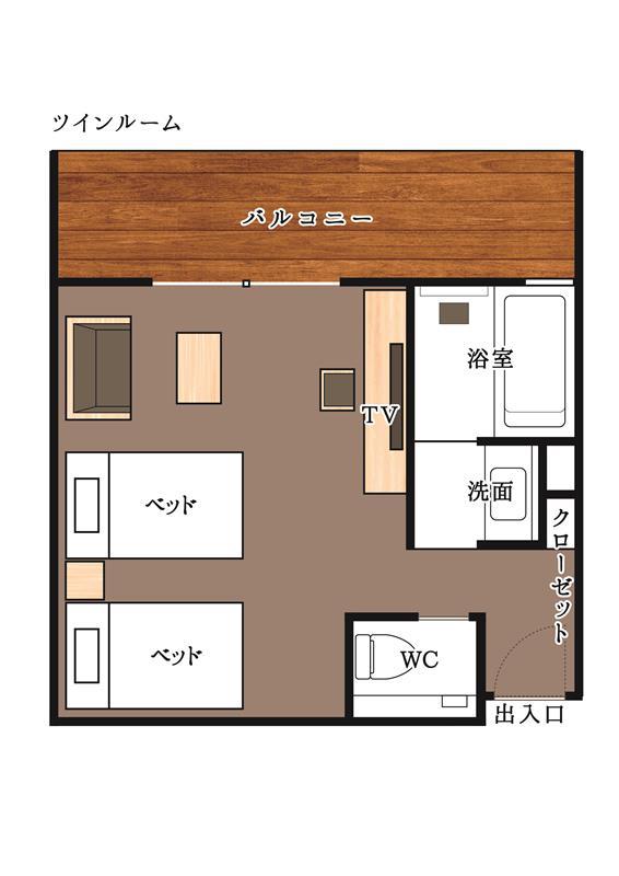 ツインルーム間取り図