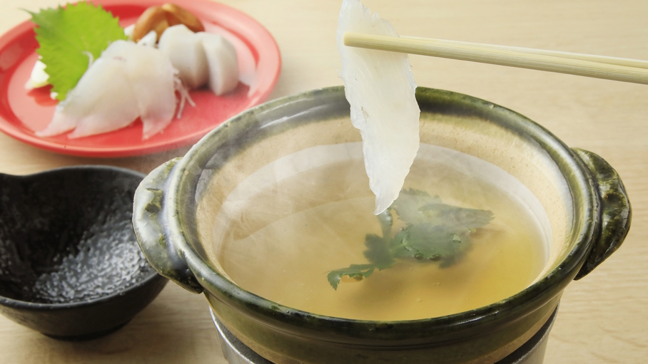 【ご夕食】地魚のしゃぶしゃぶ（一例）