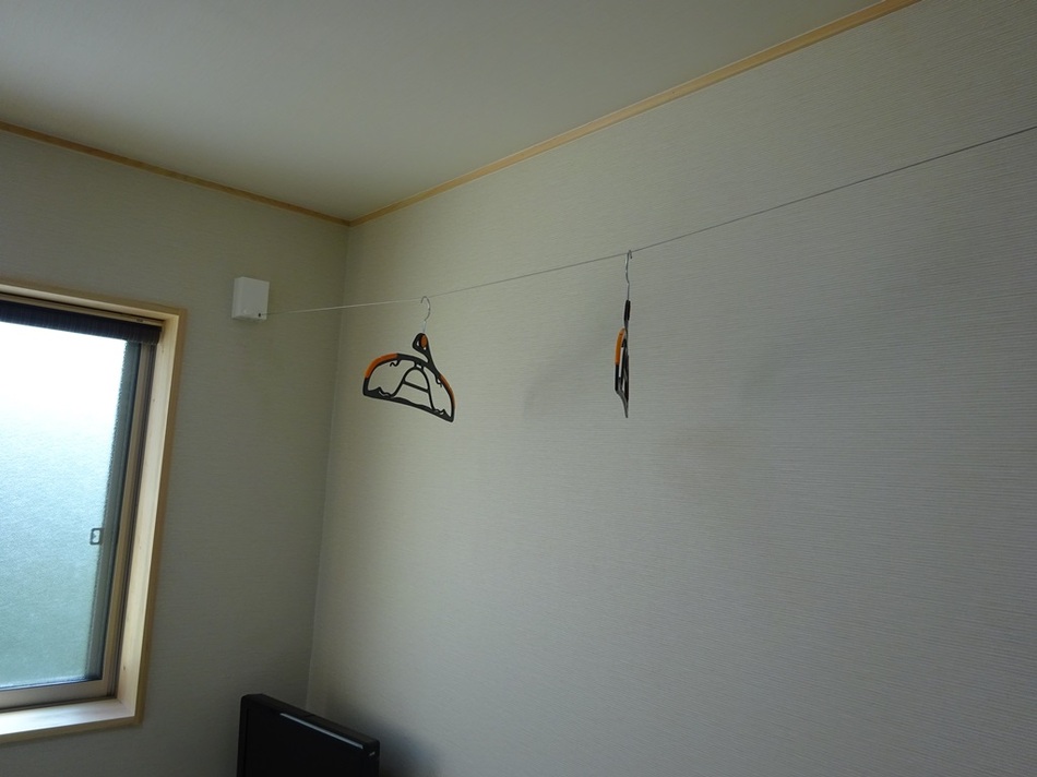 ４畳半タイプの物干ワイヤー利用例