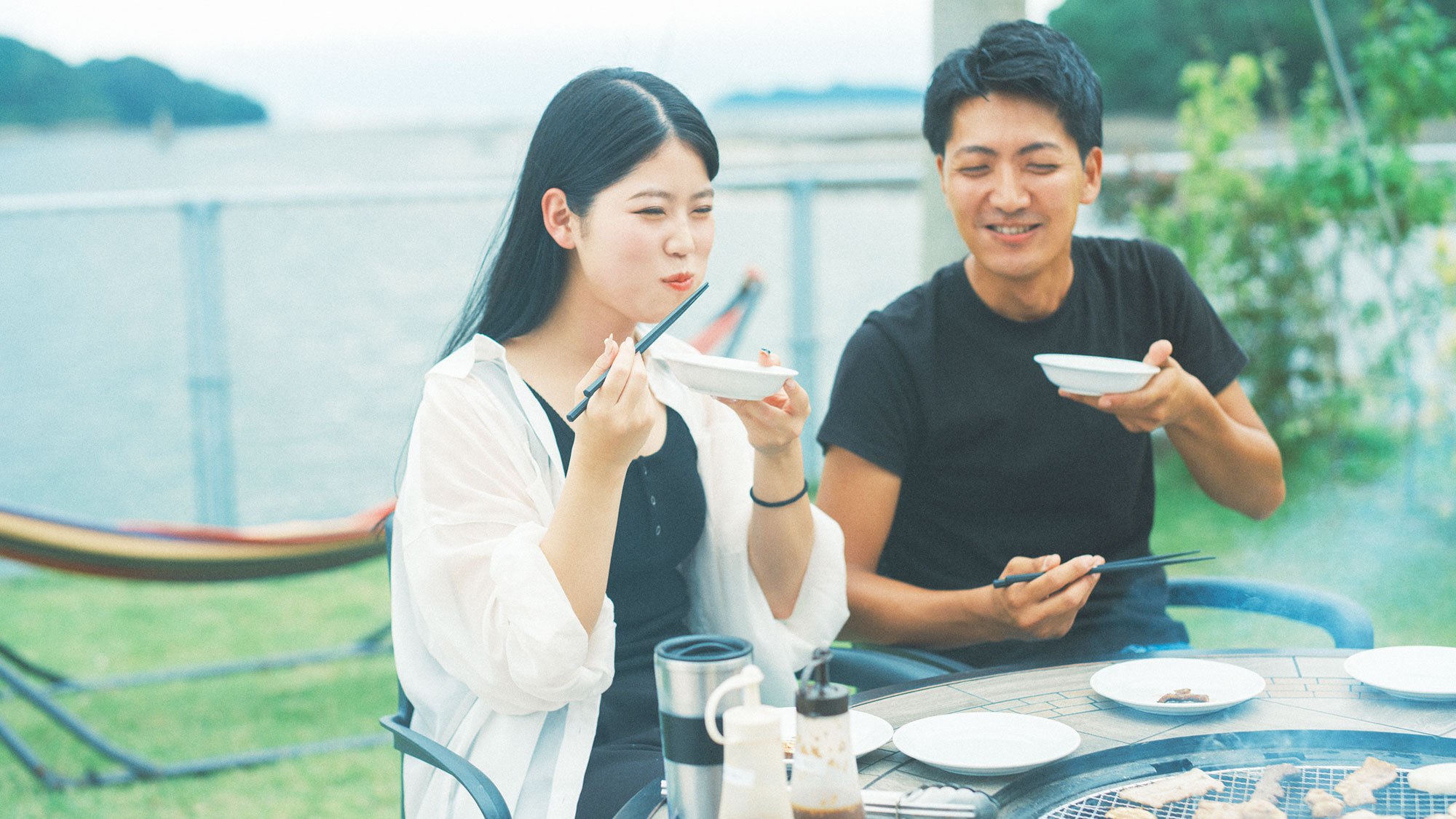 【夕食／BBQ】外で食べるBBQはどうしてこんなにおいしいのかな〜♪お箸が止まらない〜♪