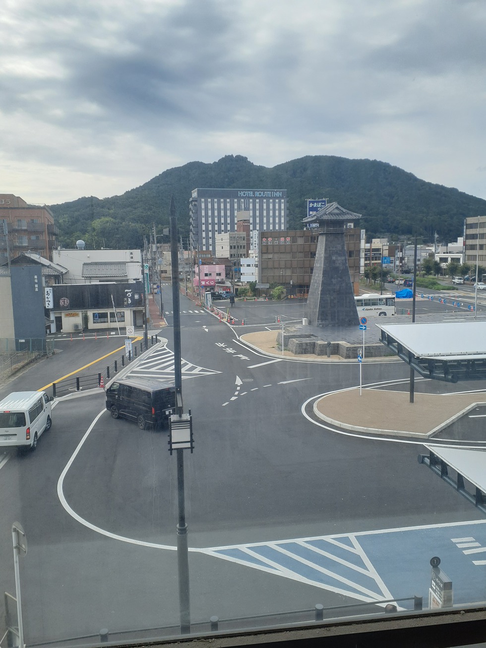 JR西舞鶴駅西口から見えるホテルルートイン京都舞鶴