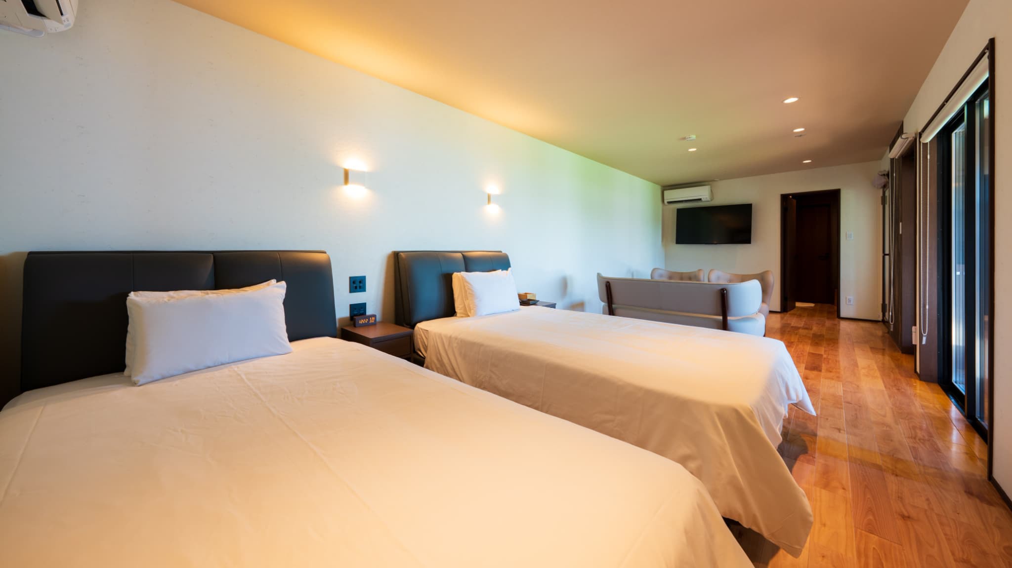 【スタンダードヴィラ／洋室／2ベッド】温泉・サウナ付