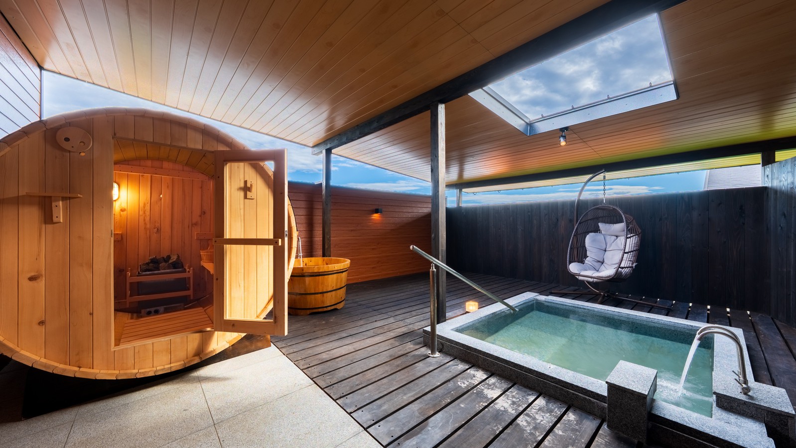 【スタンダードヴィラ／洋室／3ベッド】温泉・サウナ付