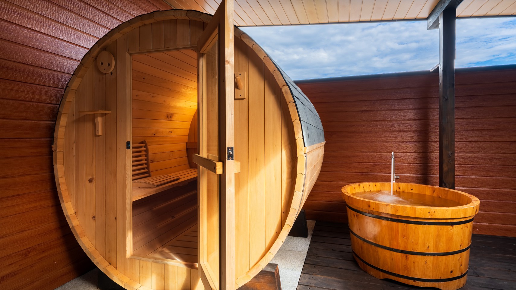 【スタンダードヴィラ／洋室／3ベッド】温泉・サウナ付