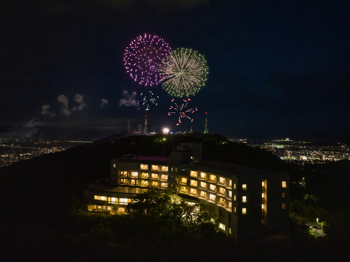 眉山山頂の花火