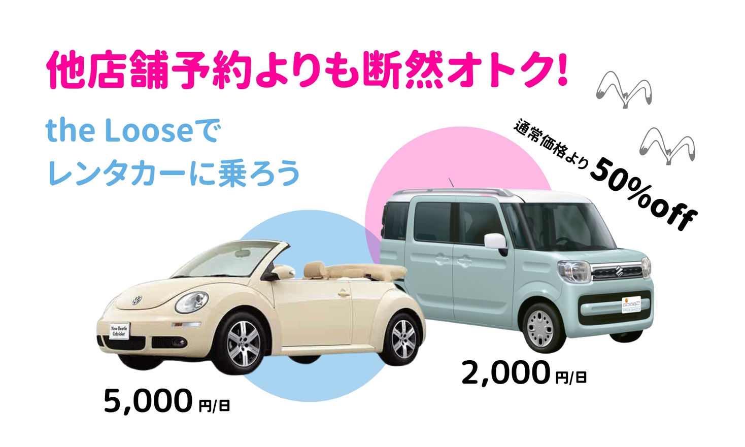 the Loose限定価格でおトクなレンタカーがご利用いただけます！