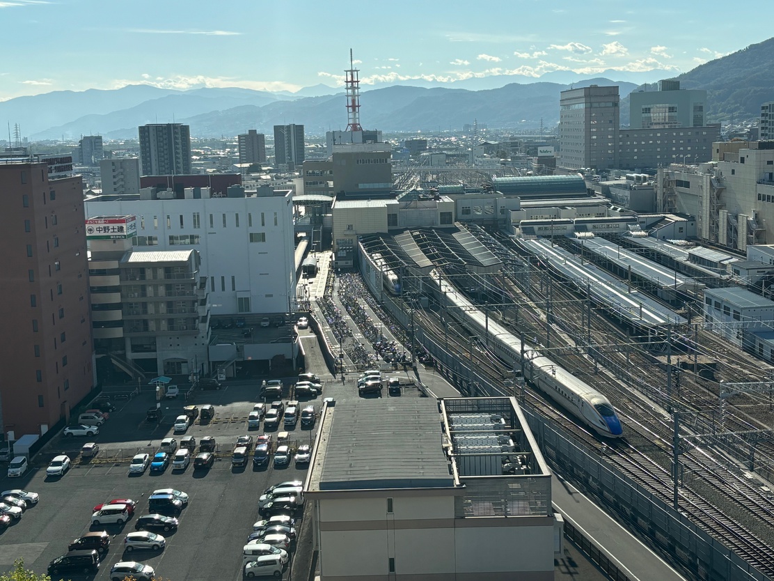 客室（シングル）からトレインビュー