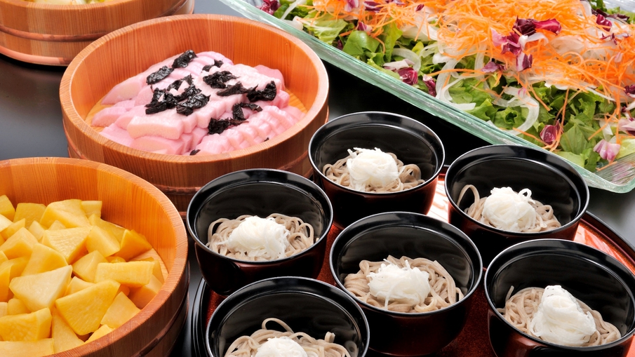 *【夕食一例】信州といえばお蕎麦！本場ならではのお蕎麦を山芋と一緒にお召し上がり下さい！