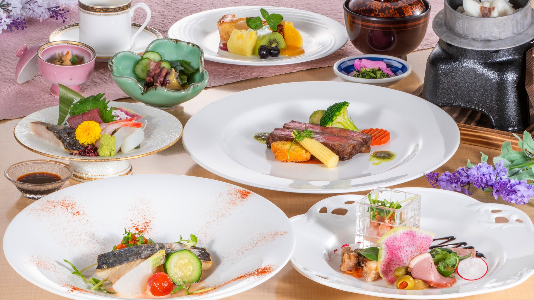 【和洋折衷プラン（2025年春）】三重の旬食材を和洋折衷で味わえる会席料理です