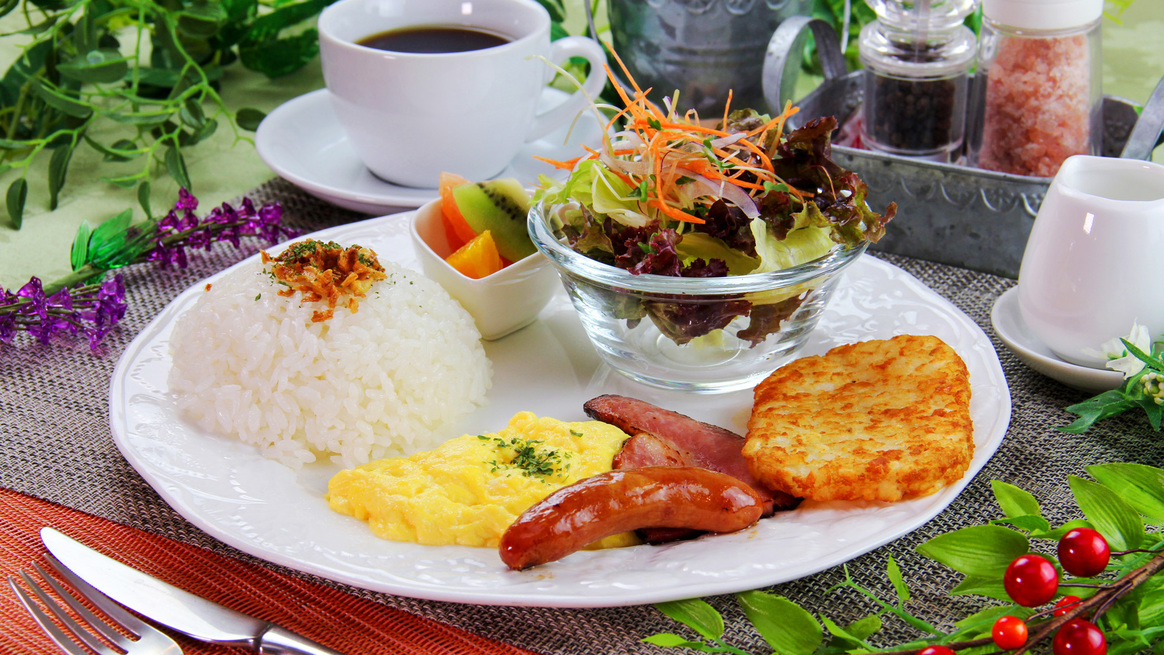 #朝食は好きなメニューを選べるスタイル♪選べる朝食ライスVer.