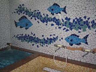 天然ラドン温泉の浴室の一例。サカナ湯