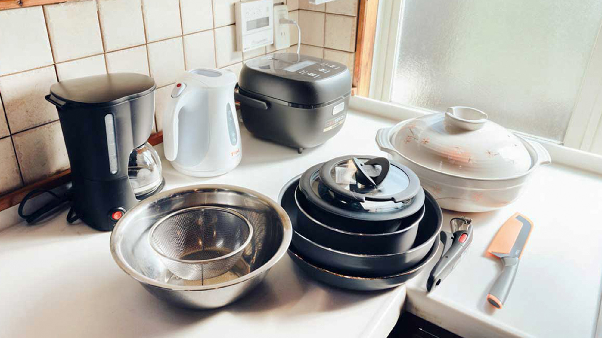 ・【キッチン】フライパンやお鍋などの調理器具のご用意、お荷物の心配は不要です