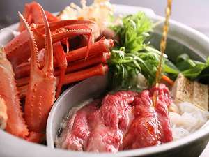 カニと但馬牛のすき焼二人でオトクなＷ鍋
