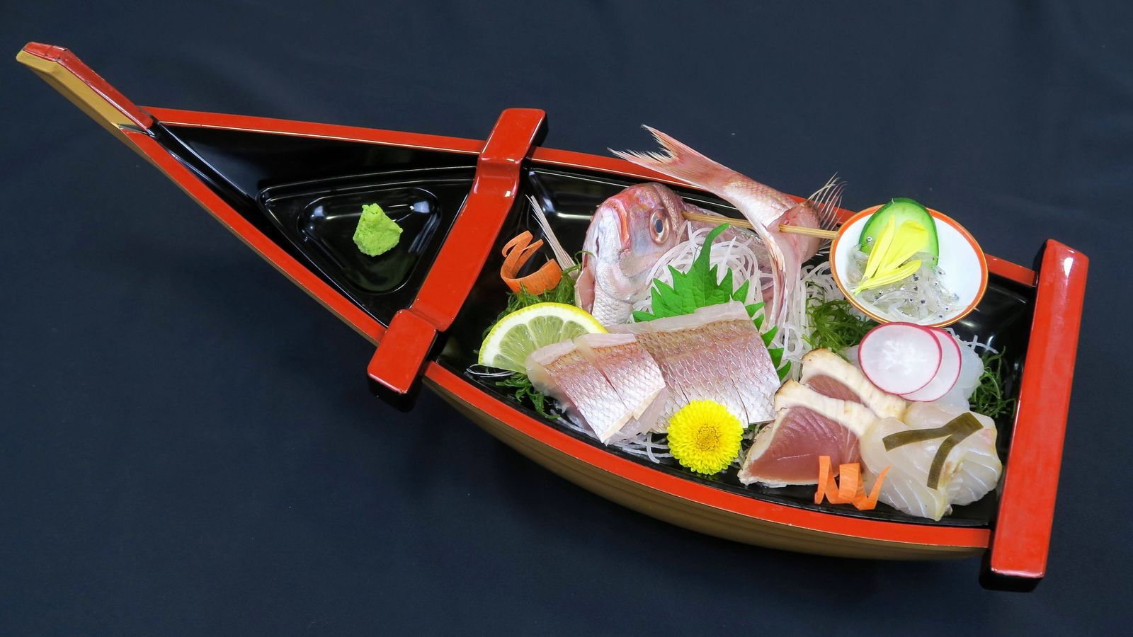 日立久慈漁港水揚げ地魚の造り（夕食料理イメージ）