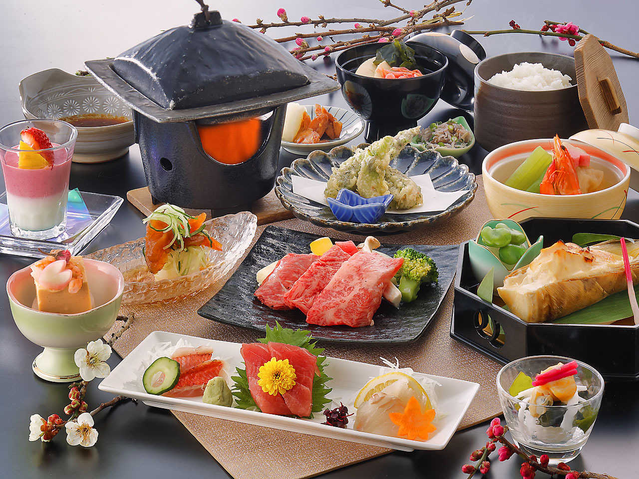 2025年春 仙台牛食べ比べ お夕食一例