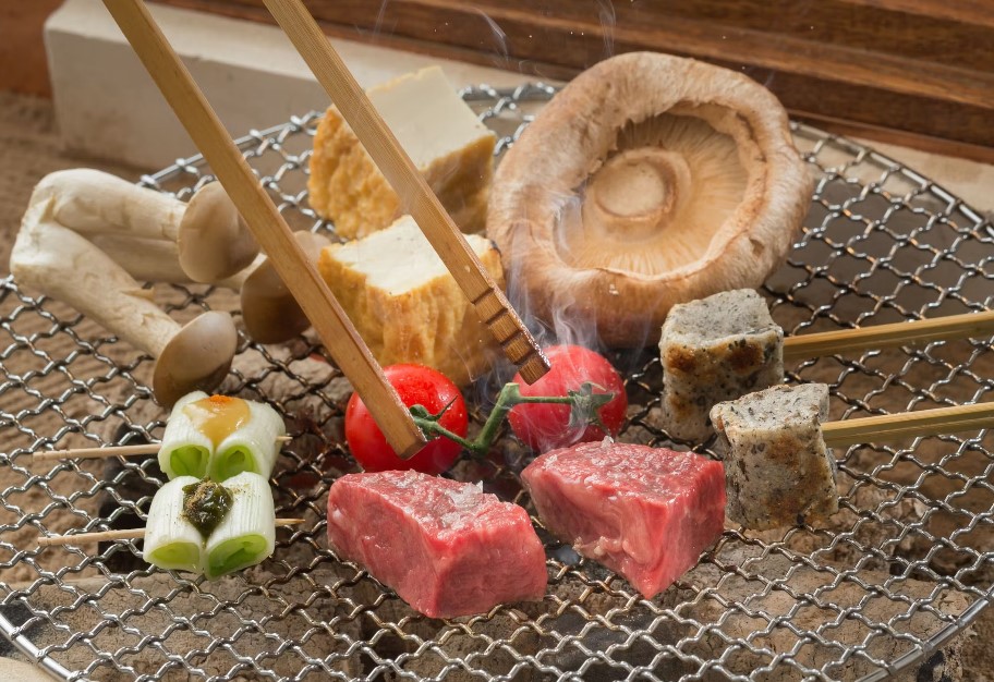 囲炉裏朝食