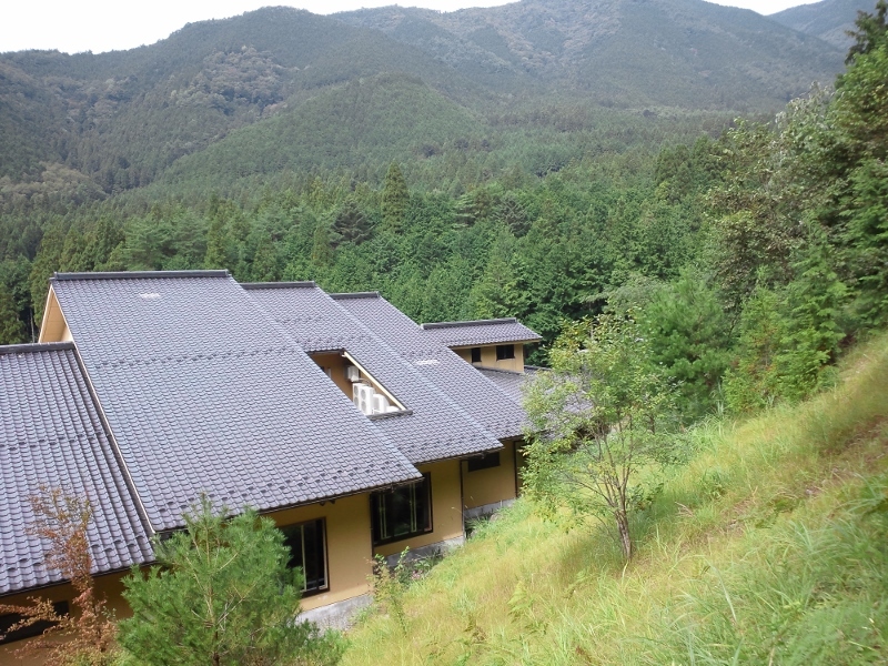 当館の裏山から見る新館