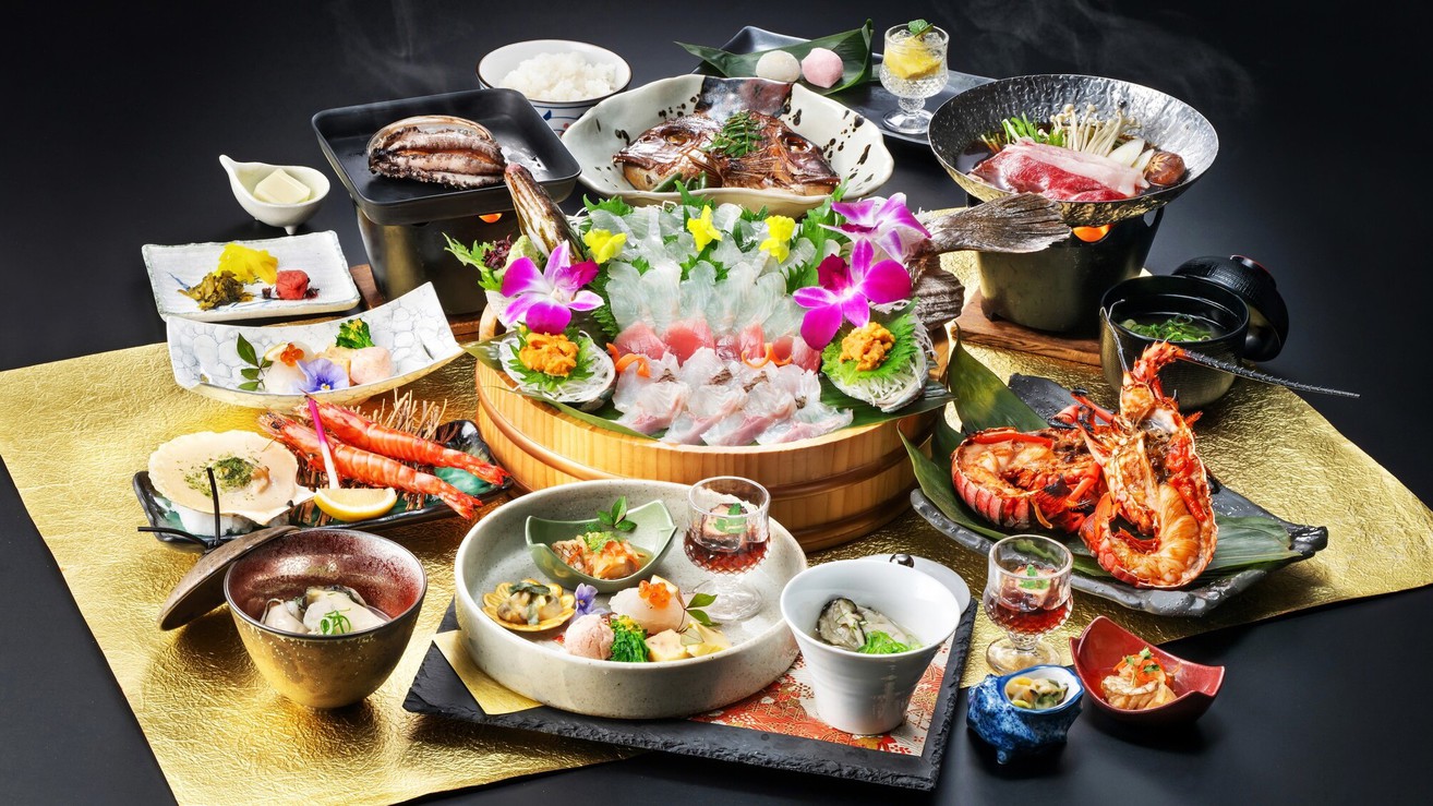 【2食付／悠久-至福の会席-】美食−伊勢海老×あわび×松阪牛−。料理長渾身の品々を食事会場で