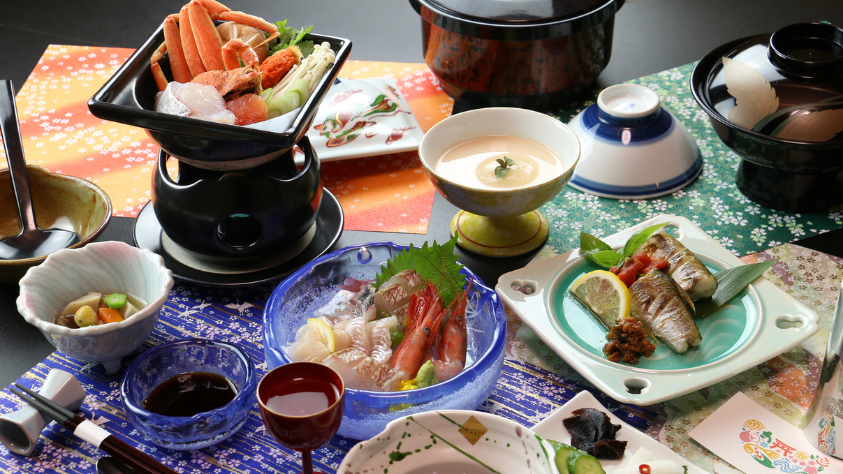#【リーズナブル一例-冬季-】ズワイガニ入り海鮮鍋がメインのコース。