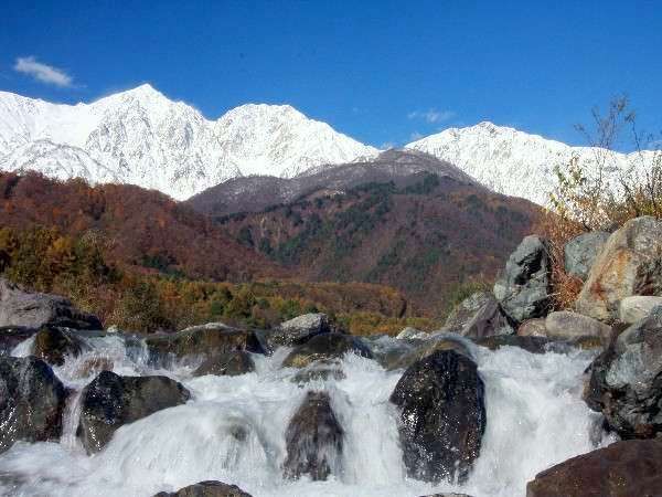 11月に入り白馬三山に冠雪です。
