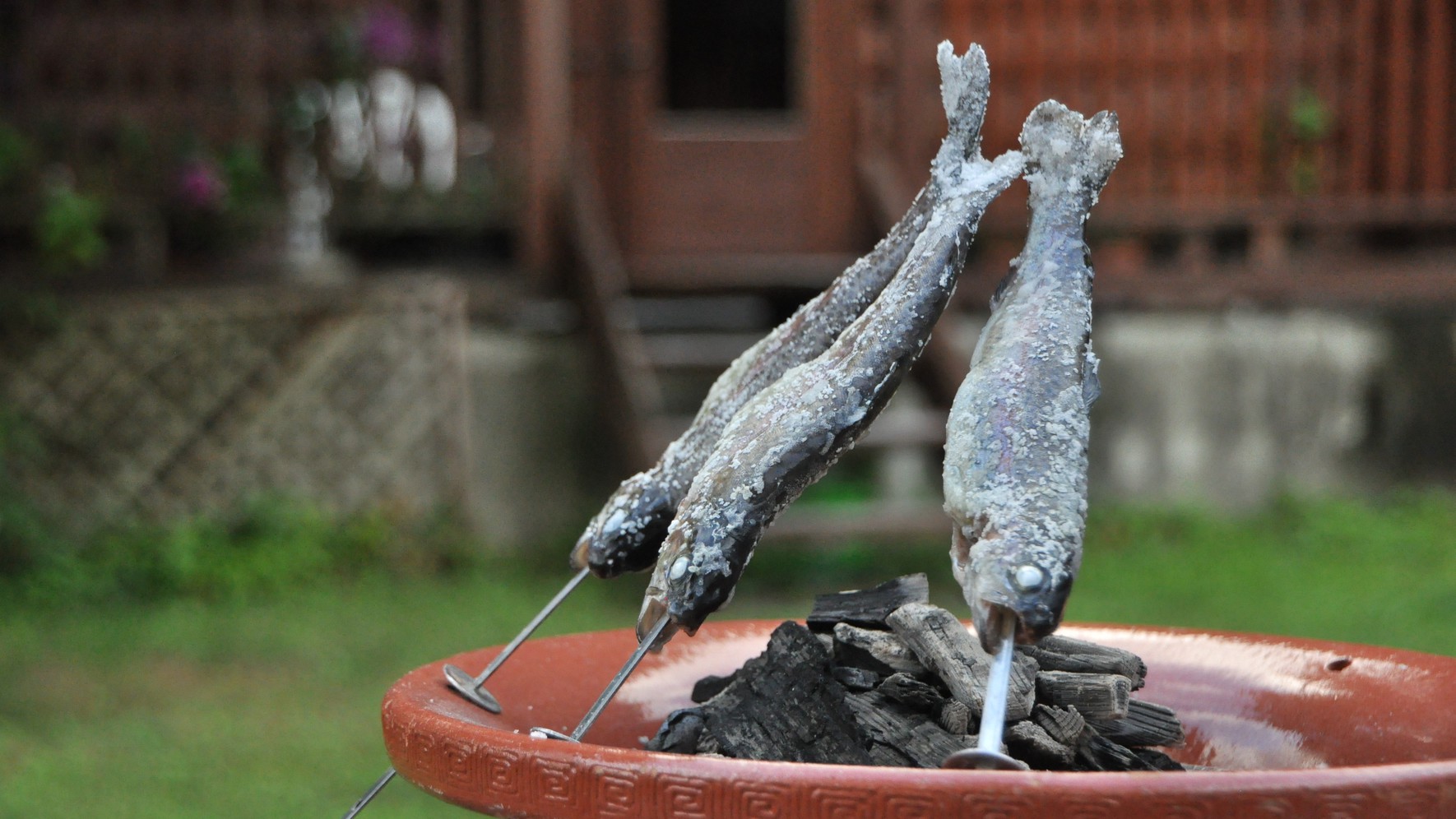 【プレミアムBBQ】岩魚の塩焼きを炭火焼でどうぞ