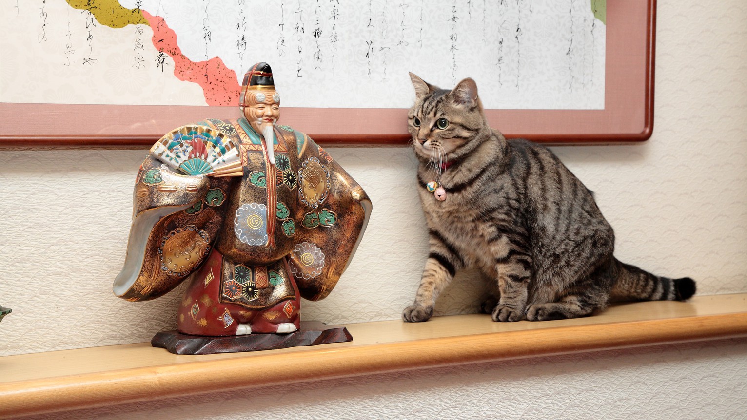 看板猫親子猫4匹がお待ちしています