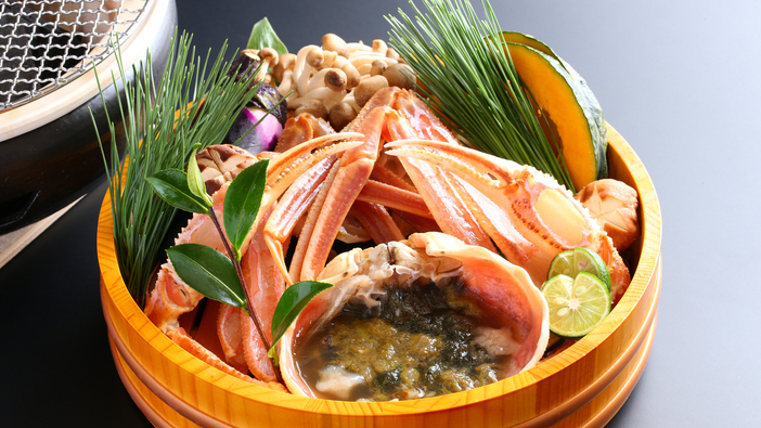 夕食カニ会席イメージ（炭火焼）