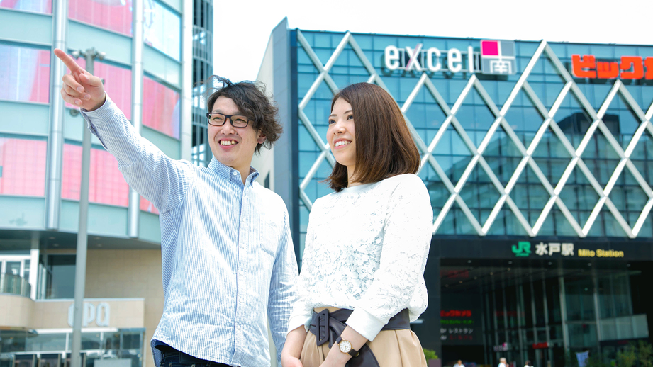 -水戸駅前-「水戸駅とうちゃーく♪」チェックイン前のお荷物もお預かりしております。徒歩約9分