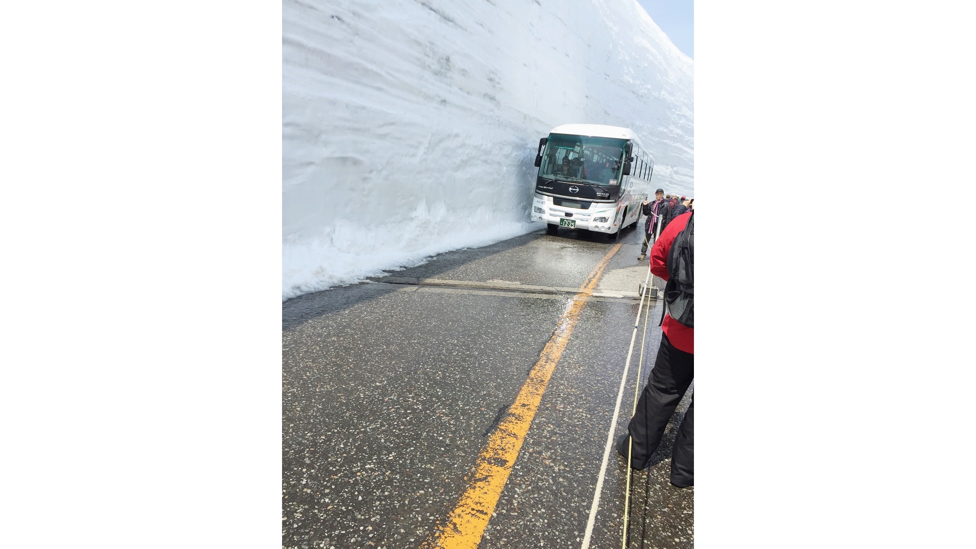 *雪の大谷／標高2，450mの立山室堂平は、世界でも有数の豪雪地帯。高さ20mにも迫る巨大な雪の壁