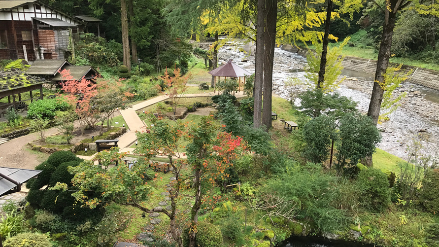 【野庭園】自然と調和した敷地内の野庭園