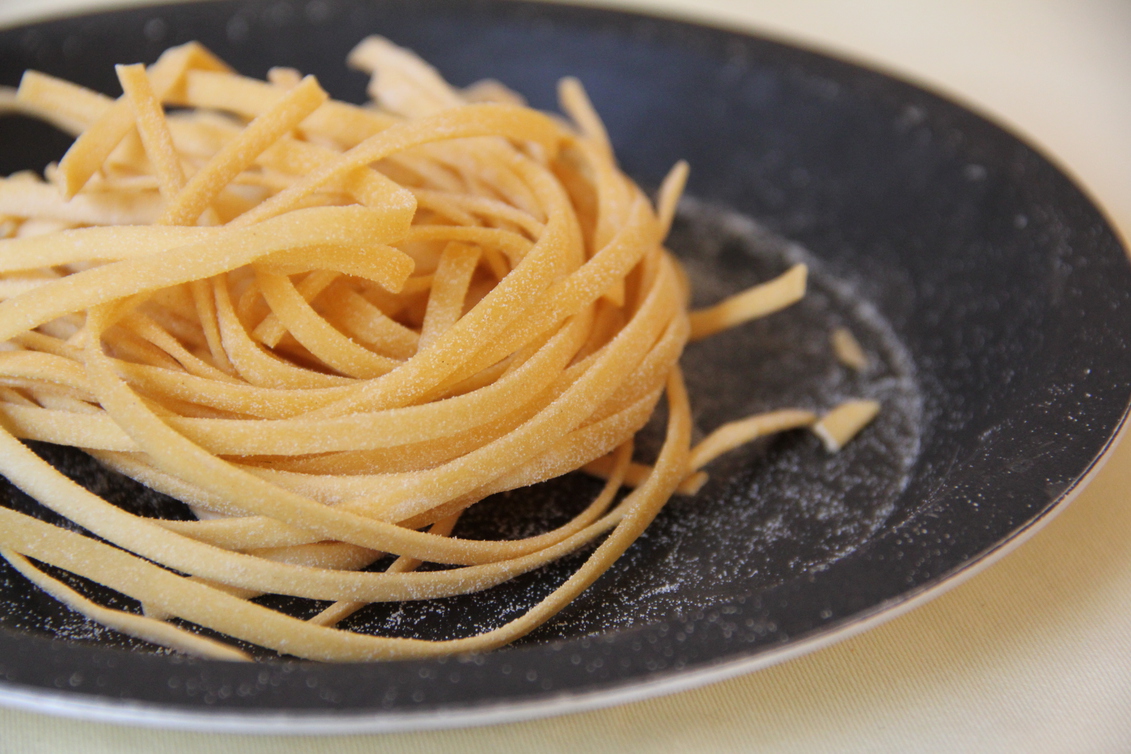 夕食パスタの一例タリアッテッレTgliatelle