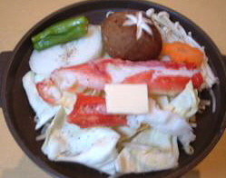 タラバ蟹の陶板焼き