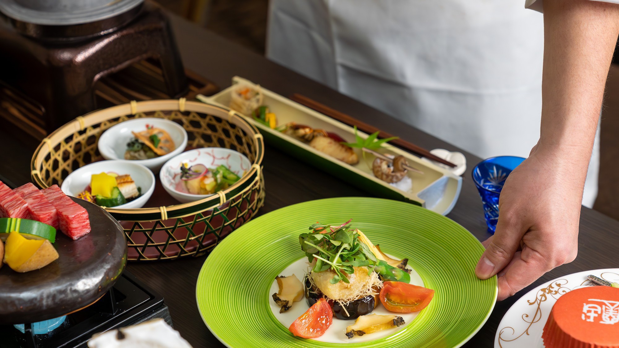 【夏の味覚】鮑と甘鯛・丸茄子のフリチュール