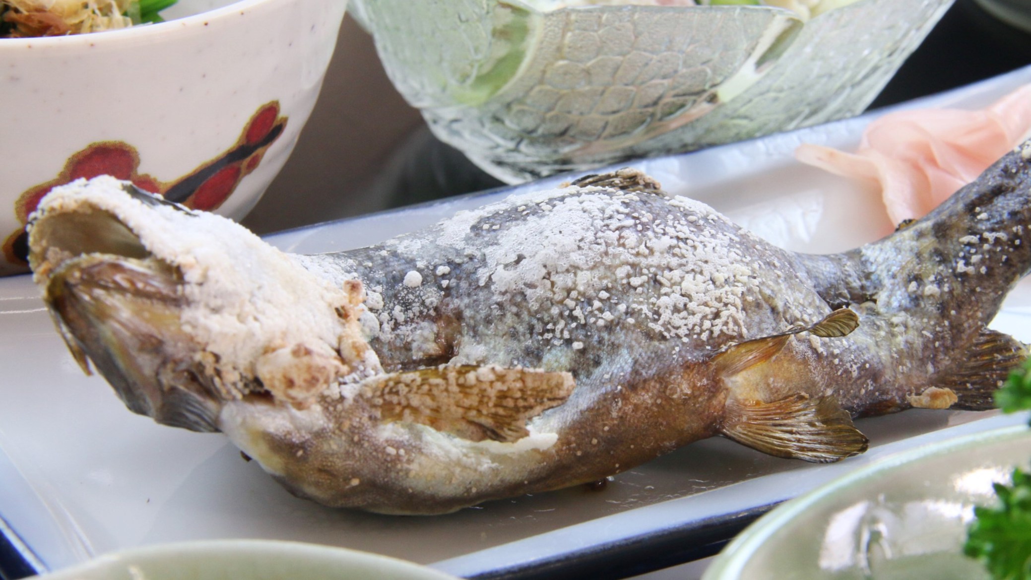 夕食単品川魚の塩焼き