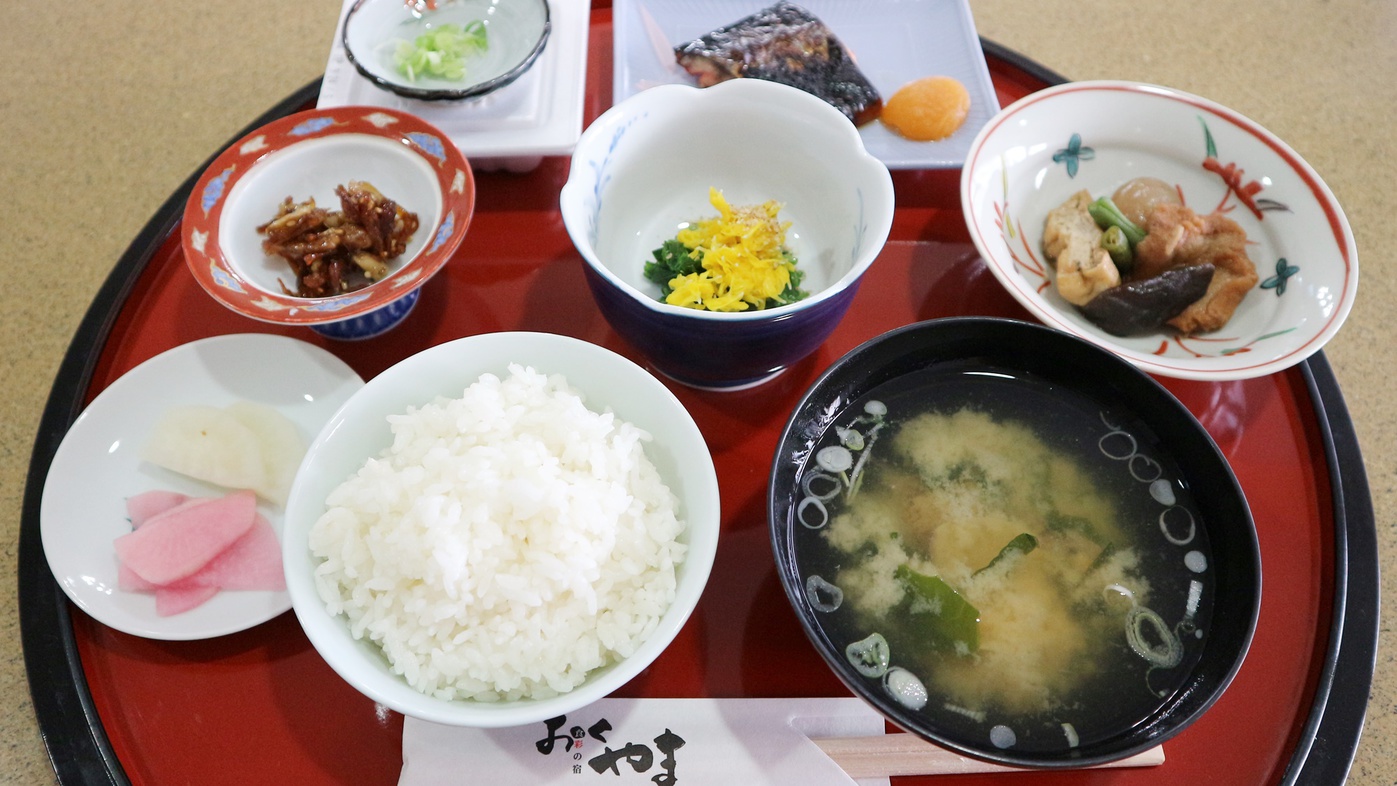 *朝食一例／こだわりの山形県産ブランド米を使用！朝から食べて元気モリモリ