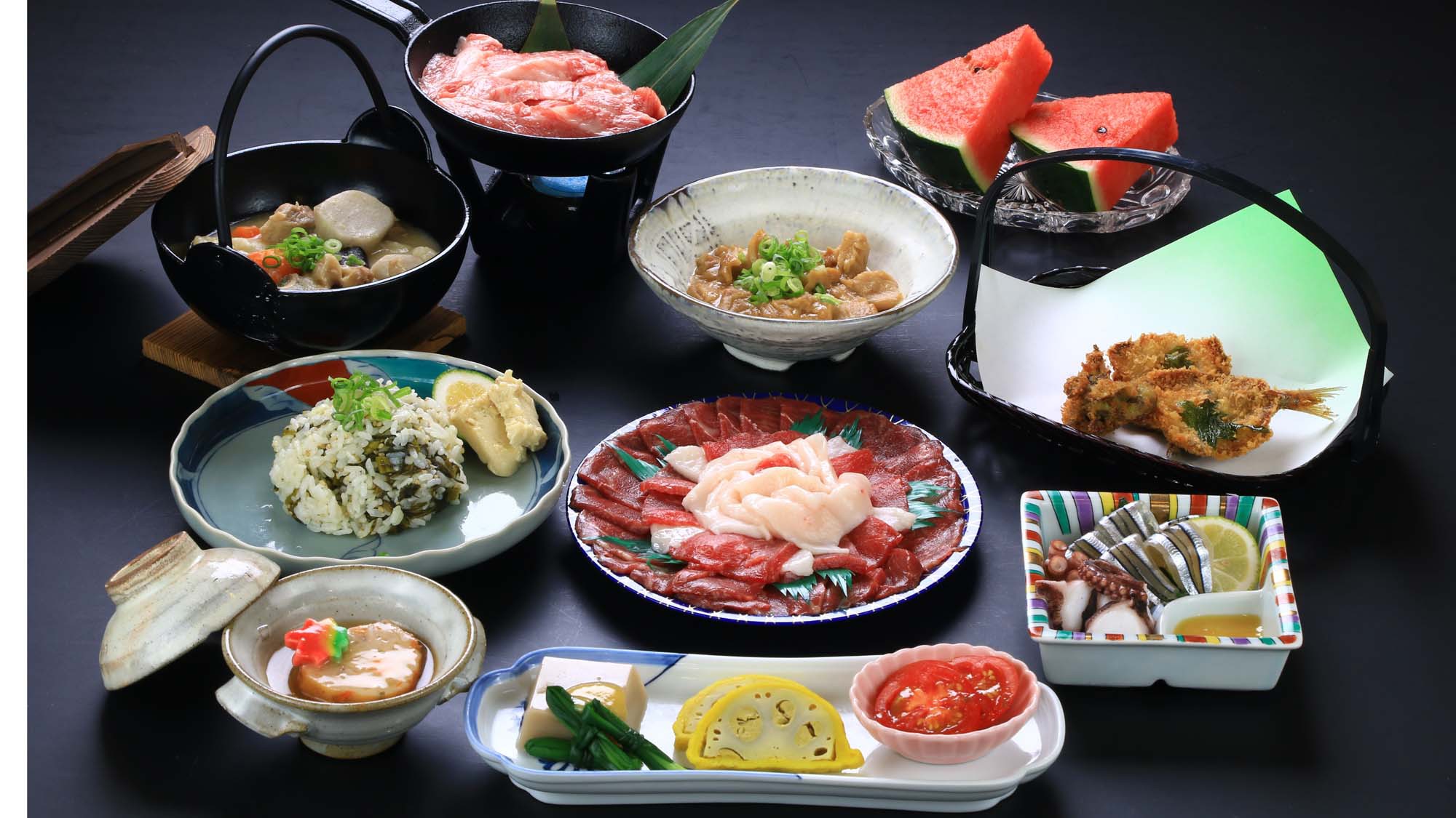 【グレードアップお食事一例】熊本の郷土料理をふんだんに使ったプチ贅沢を♪♪