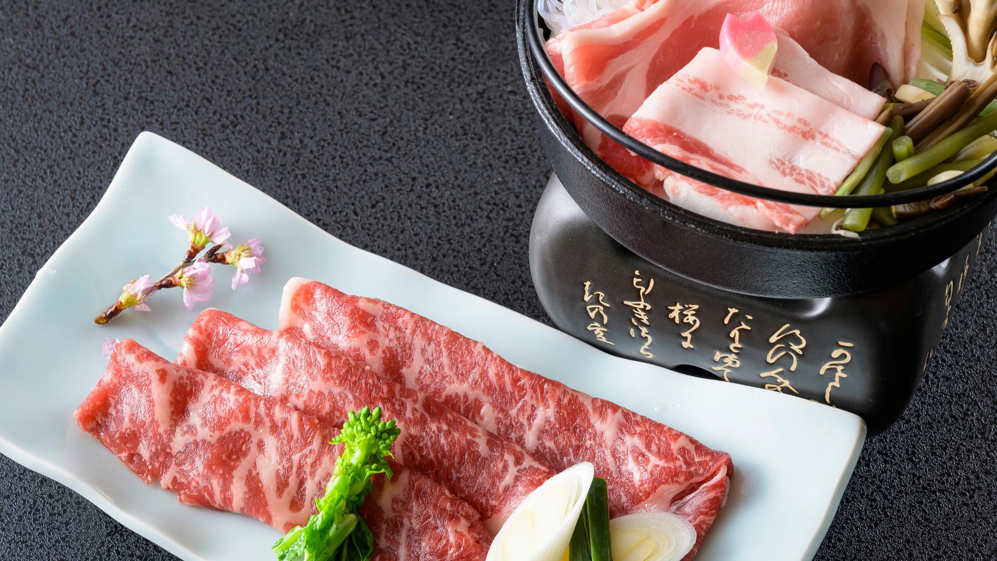 人気のすき焼き鍋にも春らしい具材が。季節ごとの旬の素材とお肉をじっくり煮込んだ一品です。